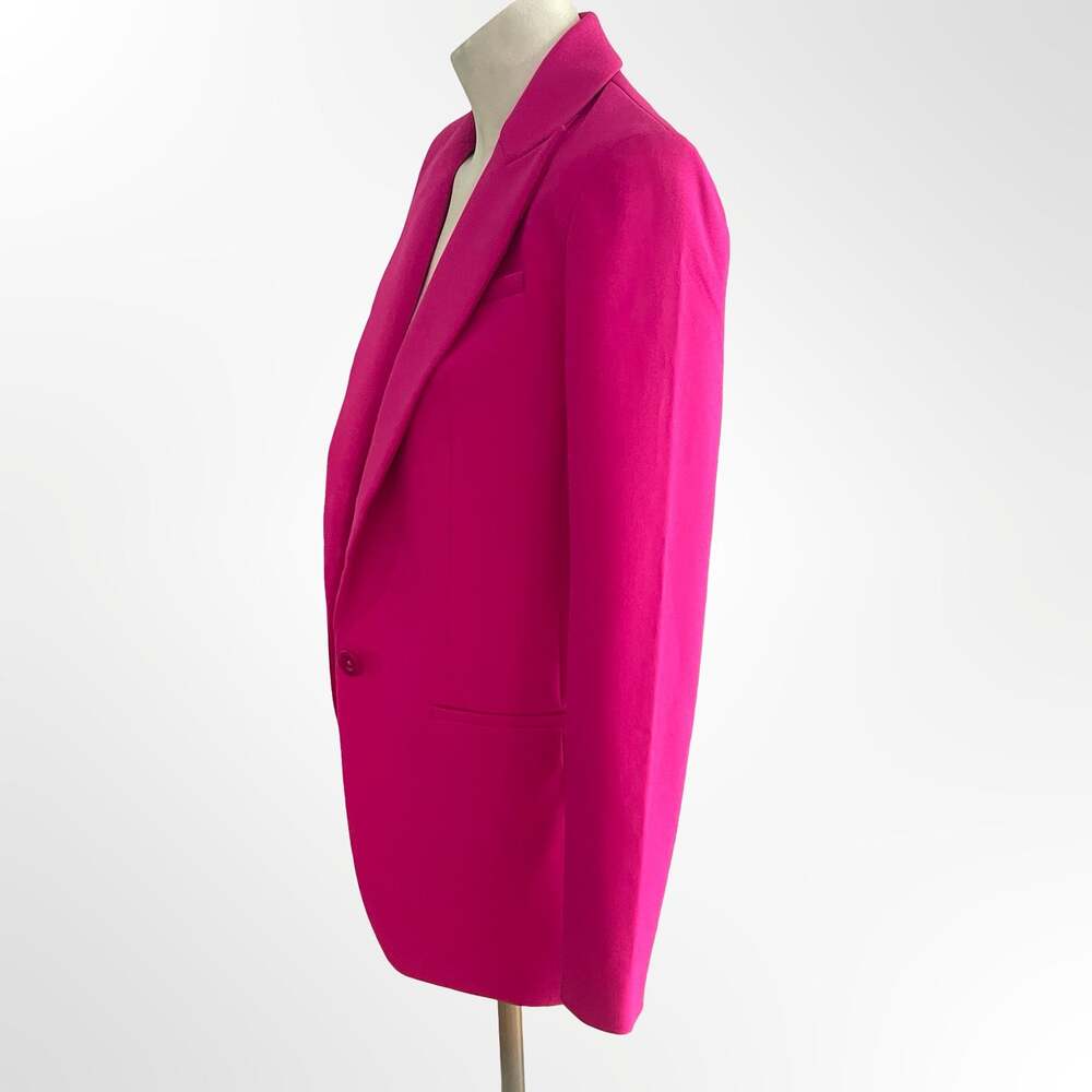Express Editor One-Button Tailored Blazer in Fuchsia - Picture 2 of 4